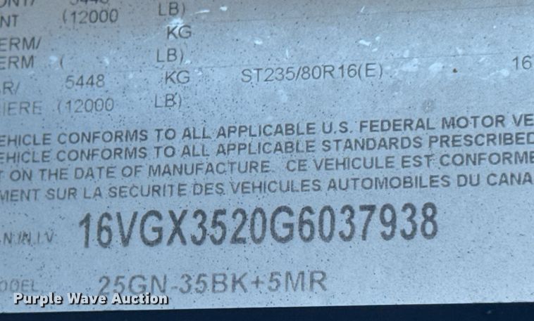 image for item DU9898 2016 Big Tex 25GN-35BK+5MR equipment trailer