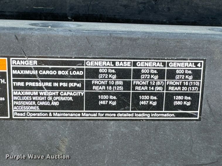 image for item DU9925 2018 Polaris Ranger General utility vehicle