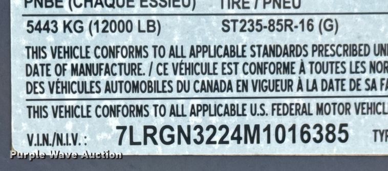 image for item DU9929 2021 Friesen equipment trailer