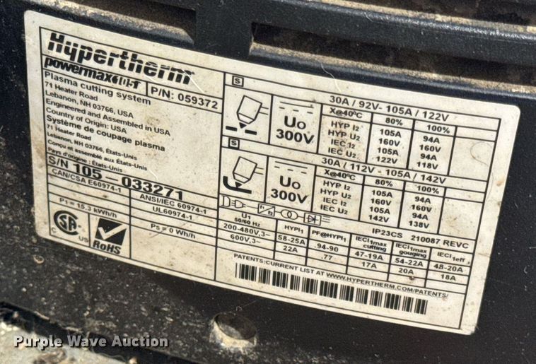 image for item DV4214 Shop Sabre SideKick 10 plasma cutting table