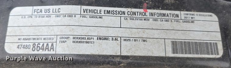 image for item DW7055 2017 Dodge Ram ProMaster 2500 van