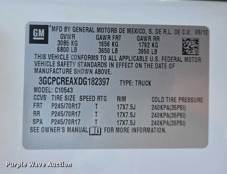 image for item DW7057 2013 Chevrolet  Silverado 1500 Crew Cab pickup truck