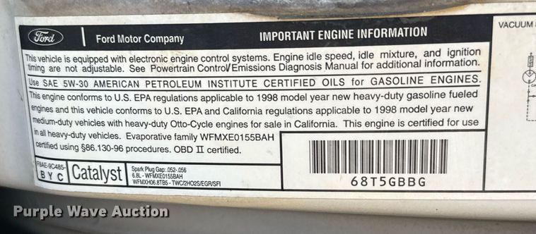 image for item DX5526 1998 Ford E350 food truck