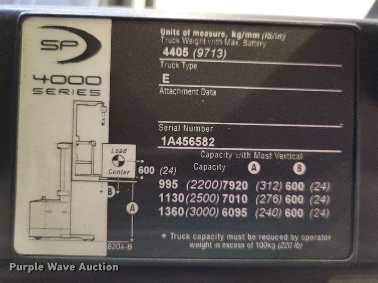 image for item DX7002 2016 Crown SP4050-30 order picker