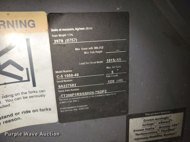 image for item DX7004 2016 Crown C51050-40 forklift