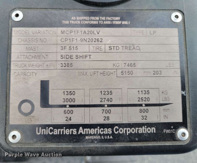 image for item DX7012 2015 Nissan CFS40 forklift