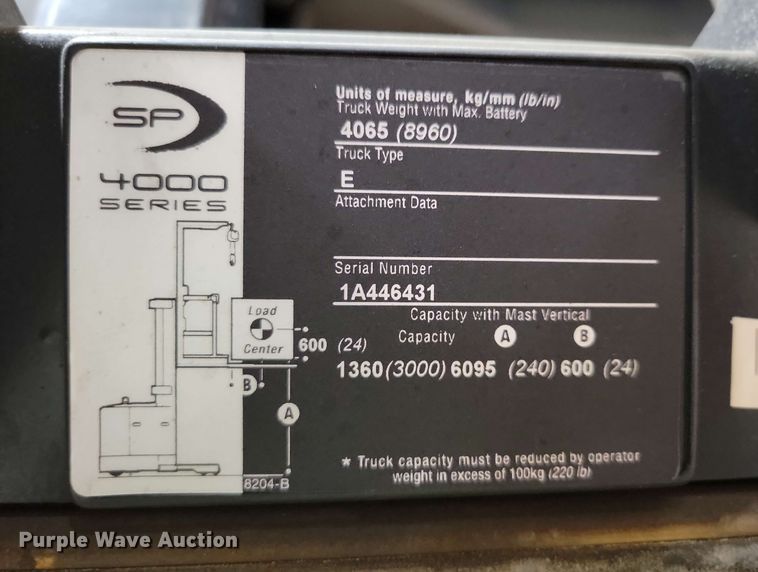 image for item DX7021 2015 Crown SP 4000 order picker