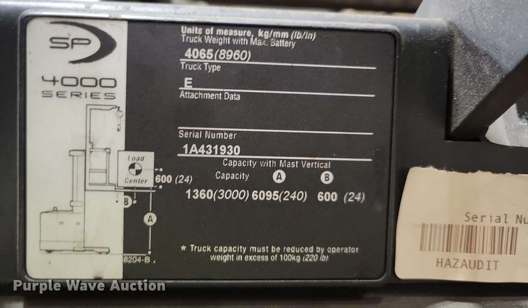 image for item DX7025 2015 Crown SP 4000 order picker