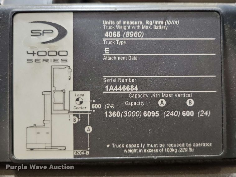 image for item DX7027 2015 Crown SP 4000 order picker