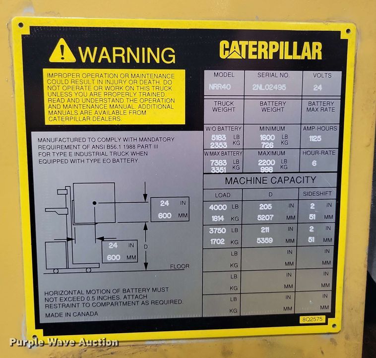 image for item DX7086 Caterpillar NRR40 reach truck