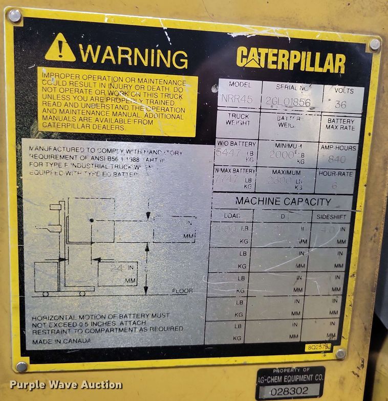 image for item DX7087 Caterpillar NRR45 reach truck