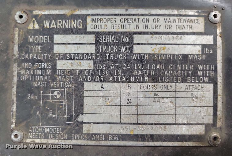 image for item DX7090 Caterpillar GP25 forklift