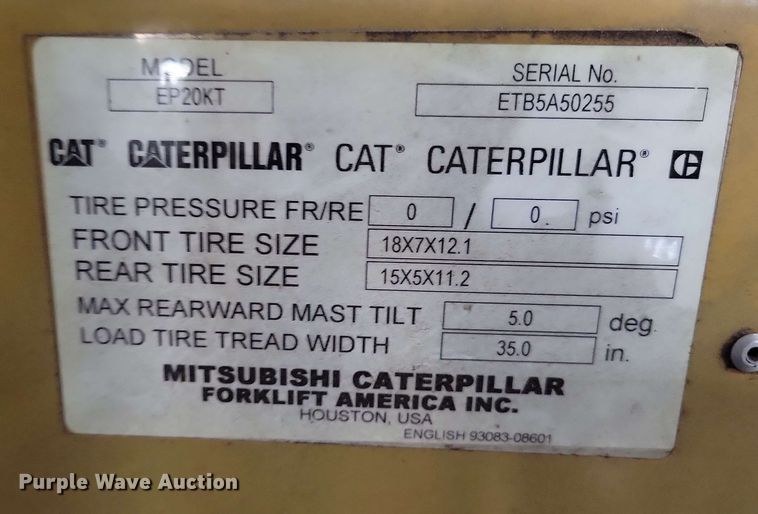 image for item DX7091 Caterpillar EP20KT forklift