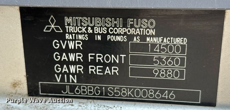 image for item DY0066 2008 Mitsubishi Fuso box truck