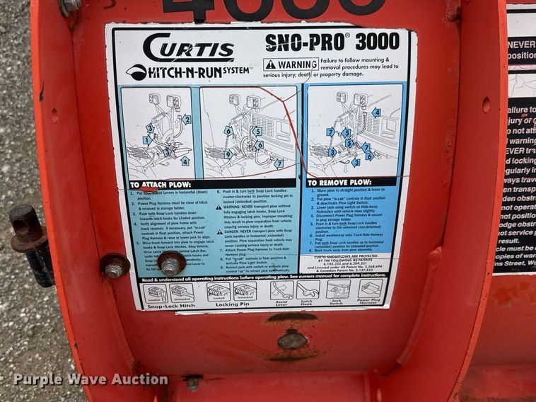 image for item DY0203 Curtis Sno-Pro 3000 snow plow