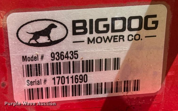 image for item DY0232 2017 Bigdog Diablo MP ZTR lawn mower