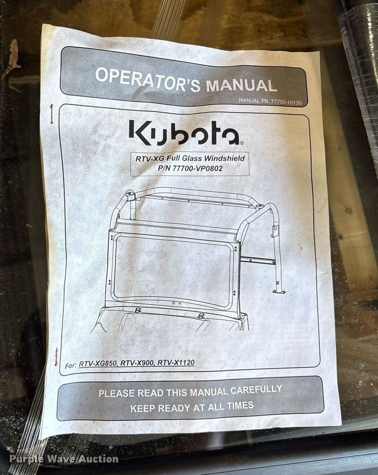 image for item DY0626 (3) Kubota utility vehicle windshields