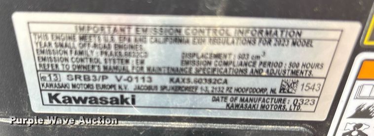 image for item DY0628 2023 Kubota WHF15-48 lawn mower