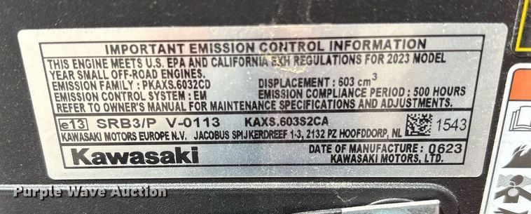 image for item DY0629 2023 Kubota WHF14-36 ZTR lawn mower