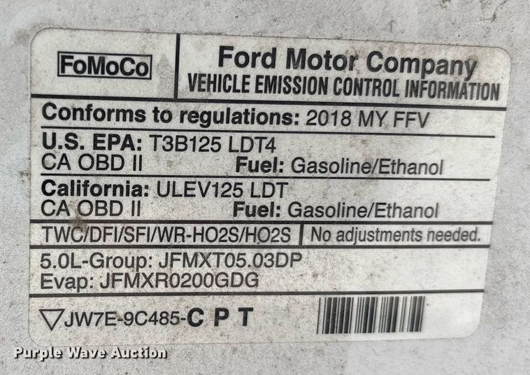 image for item DY0646 2018 Ford F150 SuperCrew pickup truck