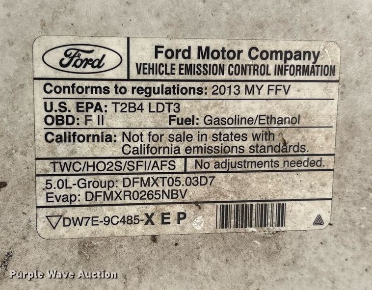image for item DY0647 2013 Ford F150 SuperCrew pickup truck