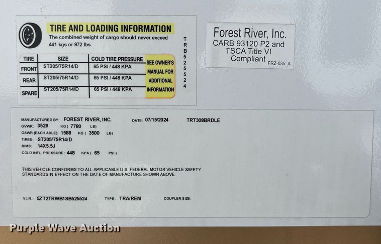 image for item EC3669 2025 Forest River Prime Time Tracer Ultra-Lite camper