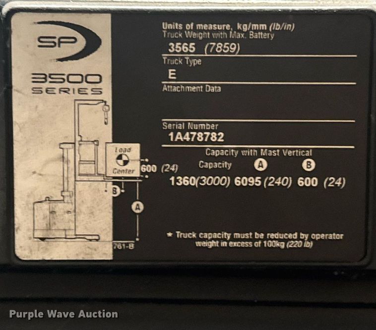 image for item EC3680 Crown SP 3500 order picker