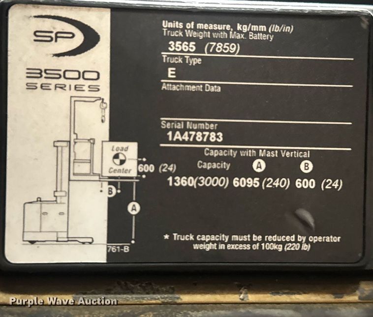 image for item EC3681 Crown SP 3500 order picker
