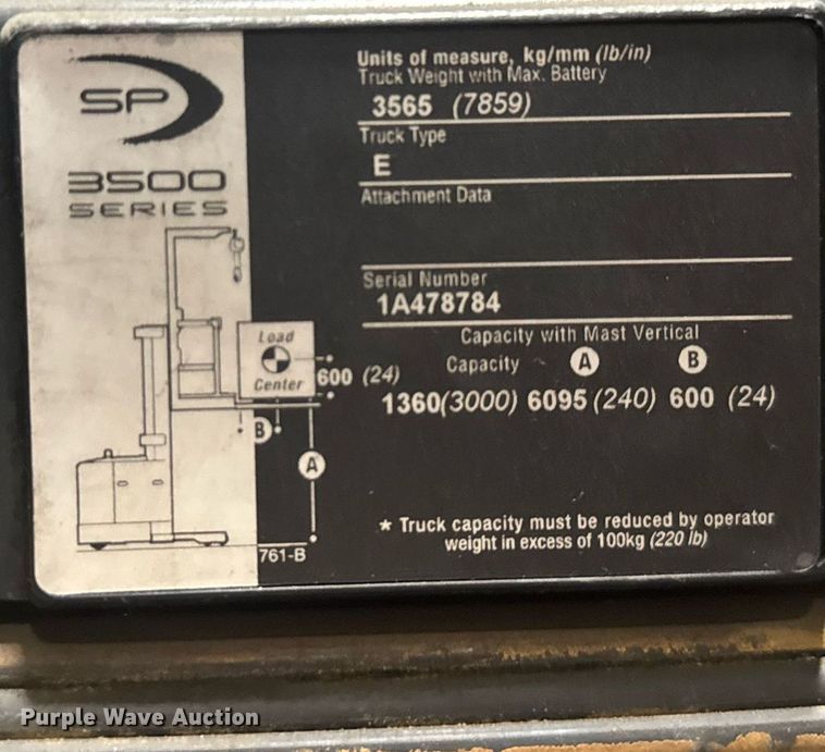 image for item EC3682 Crown SP 3500 order picker