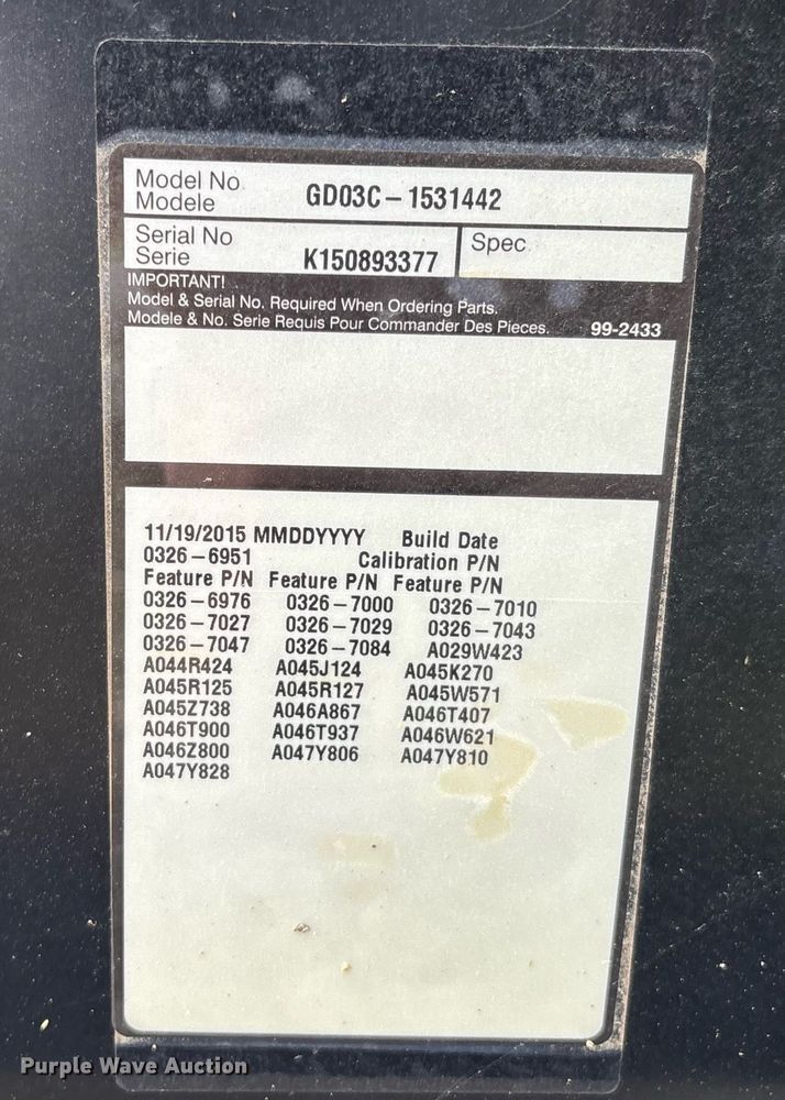 image for item EC3685 2015 Cummins Power Generation GD03C-1531442 generator