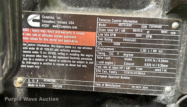 image for item EC3685 2015 Cummins Power Generation GD03C-1531442 generator