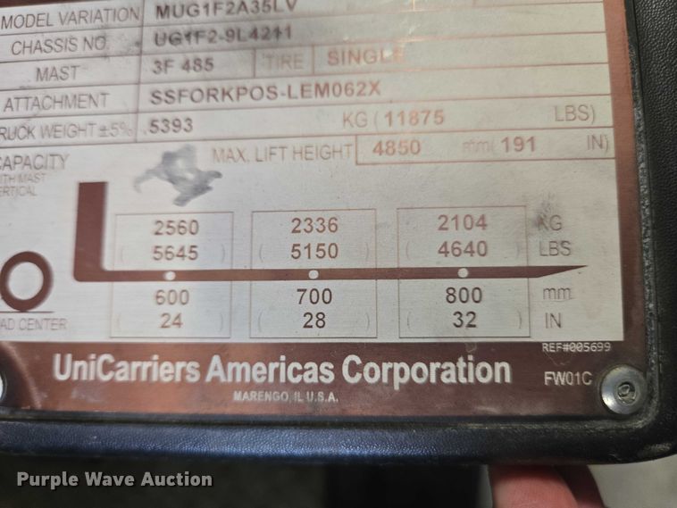 image for item EC4288 2014 Nissan PF70 forklift