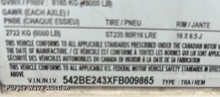 image for item EC7990 2015 Bravo Trailers Bravo Trailers ICON enclosed cargo trailer with lift