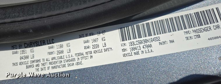 image for item ED2054 2008 Dodge Avenger SXT 