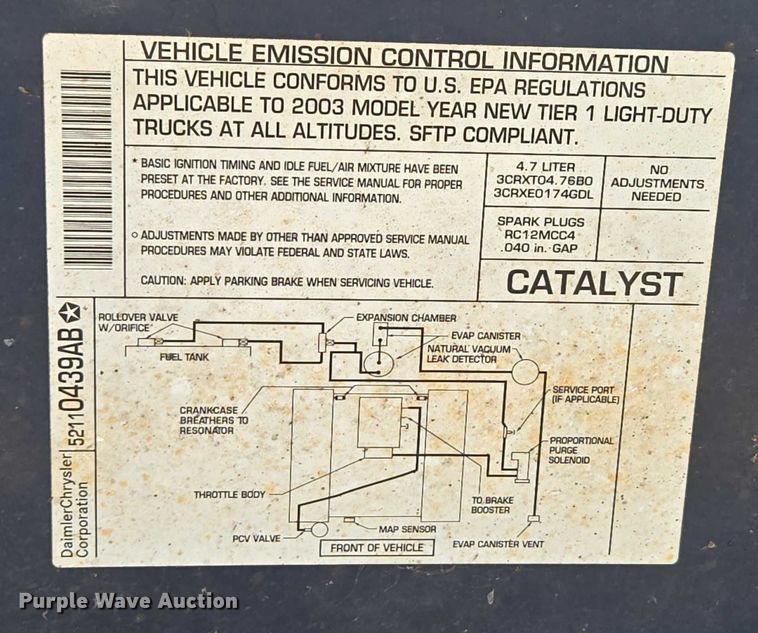 image for item ED2058 2003 Dodge Ram 1500 Quad Cab pickup truck