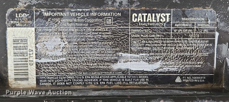 image for item ED2059 1991 Chevrolet S10 pickup truck