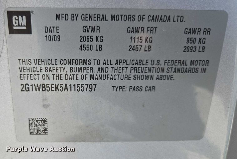 image for item ED2060 2010 Chevrolet Impala LTZ 