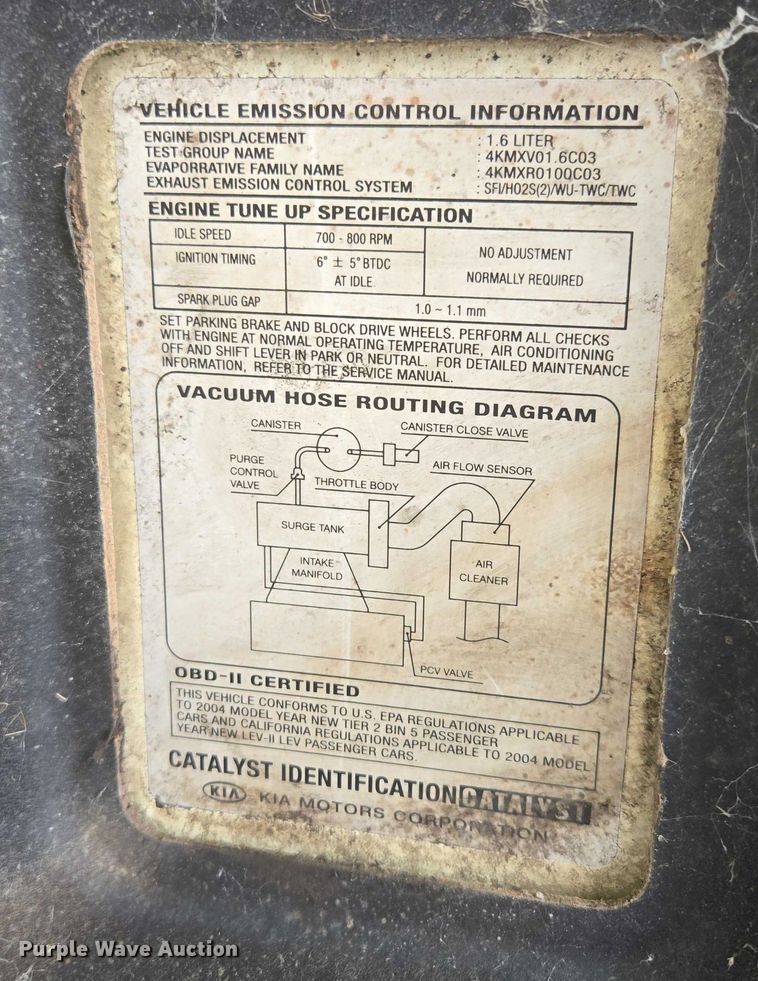 image for item ED2081 2004 Kia Rio 