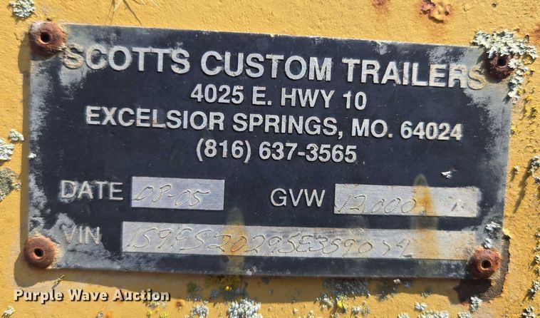 image for item EF1494 2005 Scott's Custom Trailers equipment trailer