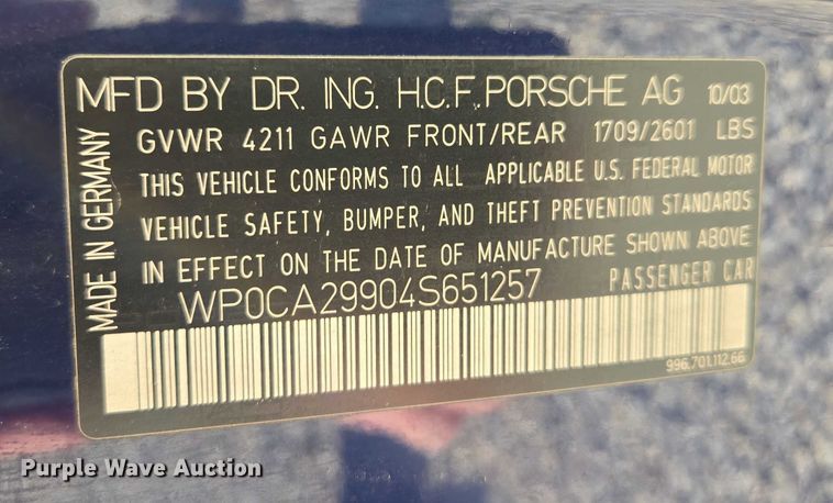 image for item EF1509 2004 Porsche 911 Carrera  convertible