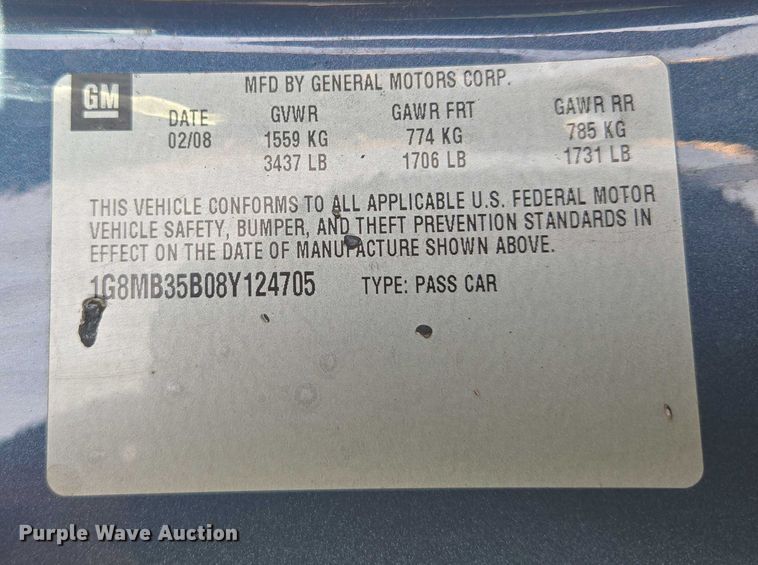 image for item EF1510 2008 Saturn Sky convertible