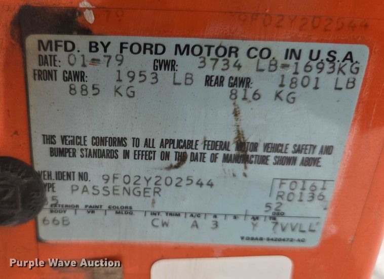 image for item EF1544 1979 Ford Mustang 