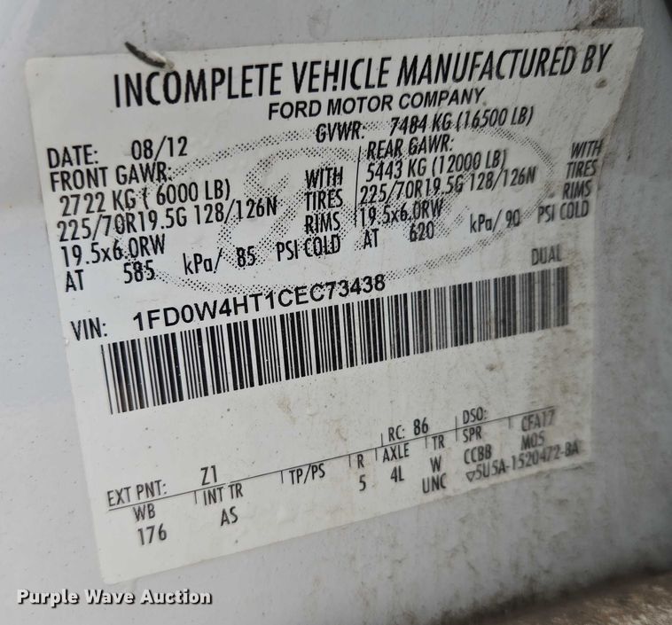 image for item EF1562 2012 Ford F450 Super Duty XL Crew Cab utility / service truck