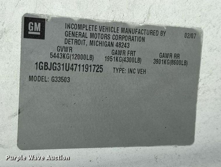 image for item EF2069 2007 Chevrolet Express box truck