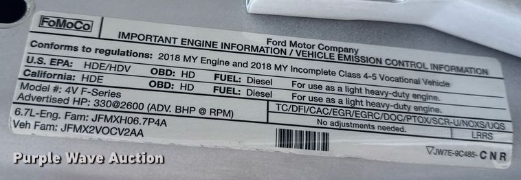 image for item EG5823 2018 Ford F550 flatbed truck