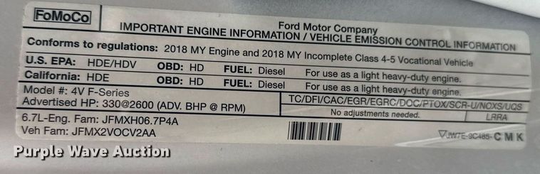 image for item EG5853 2018 Ford F550 Crew Cab flatbed truck