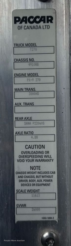 image for item EG5898 2016 Kenworth T270 box truck