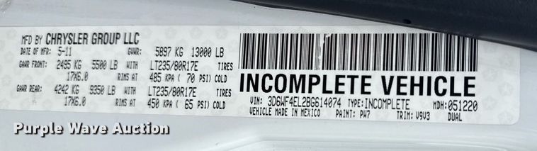 image for item EG5927 2011 Dodge Ram 3500 flatbed pickup truck