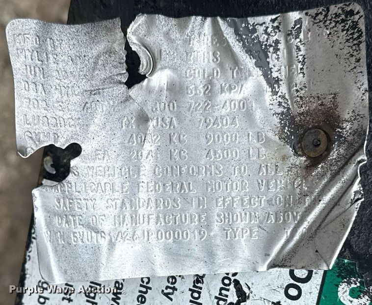 image for item EG5928 2018 Wylie & Son tank trailer