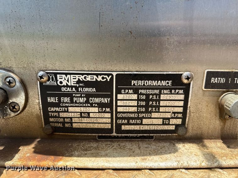 image for item EG8084 1986 Federal Motors Inc pumper fire truck